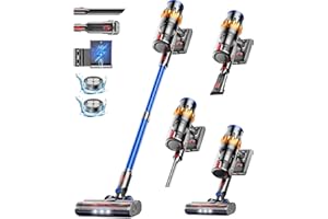 ‎MIBODE MIBODE 48000Pa/580W/65Mins Akku Staubsauger, 1.6L Staubsauger Kabellos Super Leise mit Smart Display, Staubsauger mit Automatikmodus & Anti-Verhedderung-Bürste für Teppich, Hartboden und Tierhaare