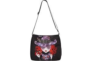 Ro Rox Piccola Borsa Trucco Carino Borsa Occulto Strega Gatto Sphynx Unicorno Baphomet, Nero, Taglia unica