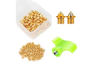 Nuolifee 3,2 mm 1/8 Zoll Track Spikes, 100 Stück Hartstahl Spikes für Leichtathletikschuhe, Leichtathletik- und Langlaufspikes mit Spike-Schraubenschlüssel, Ersatzspikes für Sprint Sport Kurze