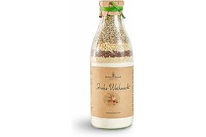 ‎BOTTLEBREAD Brotbackmischung "Frohe Weihnachten Retro" Backmischung im Glas Flasche Geschenk Geschenkidee