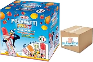 Dolfin Polaretti Fruit Juice Freezer Pops Ice Lollies to Freeze Pack of 80 x 40ml Sold by Slamtech