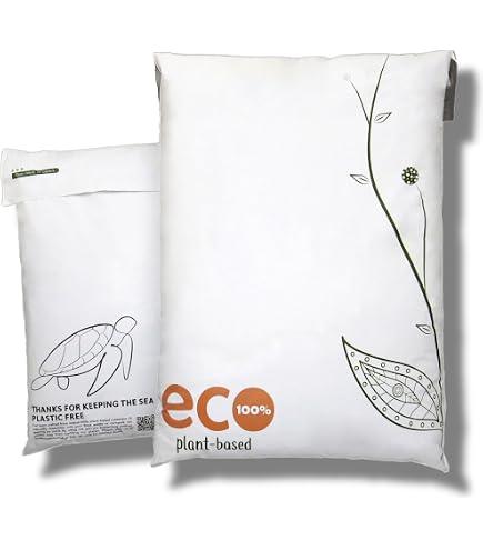 Simplelifeco Kompostierbare Polybeutel 25x30cm – 50 Stück, Mit Klebeverschluss