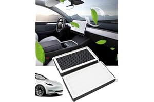KKTR-CAR Filtre à air HEPA pour Tesla Model 3 Model Y avec charbon actif, remplacement du filtre à air d'habitacle compatible Tesla (2017-2025) (2 pièces)
