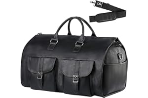 seyfocnia Handgepäck-Kleidersack, wasserdicht, für Reisen, Business, große Leder-Reisetasche mit Schuhfach, schwarz 2, Einheitsgröße, Modern