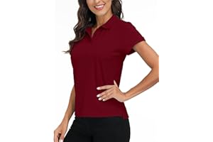 MoFiz Women's Short Sleeve Polo Shirts Lady-fit Cotton Classic Sports Golf Tennis Work Tee Top