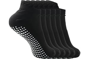 AIFRYMNE 3 Pairs Yoga Socks for Women with Grips for Women - Anti-Skid Ankle Trainer Socks with Grips for Pilates, Ballet, Dance, Barre, Hospital Use Comfortable & Breathable ， Fits UK Sizes 4-7