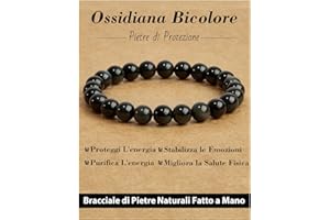 Landorilo Bracciale in Pietra Semipreziose Naturale Fatto a Mano Elastico per Donna Uomo, 8MM Pietre Gemme Rotonde Altamente Lucide Bracciali Yoga, Braccialetti Chakra