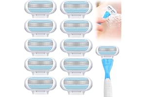 NJZYBZA Venus Smooth Ersatzklingen Damenrasierer, 10er-Pack, Venus rasierklingen damen,3 Von Schutzkissen Umgebene Klingen, Die Sich Der Körperkontur Anpasse