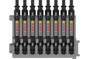 Bosch Professional 8-Piece Double Screwdriver Bit Set Torx (Impact Control, 8 x T20-T20 Bits, Length: 65 mm, Pick and Click, Accessories Impact Wrench Drill)