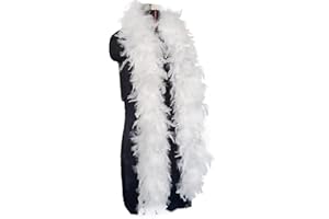 SUCETOY 2M White Feather Boa Fluffy Feather Boa Feather Boa Fancy Dress for Women Feather Boa Fancy Dress Accessories for 920's Cosplay,Carnival,Wedding,Halloween Holiday Dancing Wedding Party (WHITE)