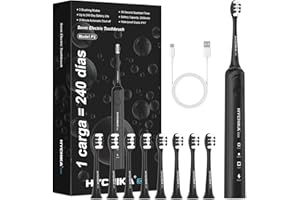 HYCHIKA BETTER TOOLS FOR BETTER LIFE 240 dni czasu pracy baterii, elektryczna szczoteczka do zębów dla dorosłych, 8 wymiennych głowic, ładowalna szczoteczka do zębów, 3 tryby, timer 2-minutowy, wodoszczelność IPX7, prezent dla rodziny