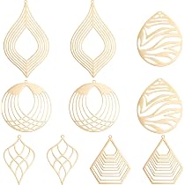 180 Breloques Feuilles Acier Inoxydable - Doré Et Argent Pour Création Bijoux