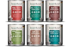 VENANDIANIMAL Venandi Animal Premium comida húmeda para gatos, paquete de prueba III, pollo, pavo, ternera, pollo + conejo, ternera, pavo, 6 x 800 g, sin cereales y natural, 4.8 kg