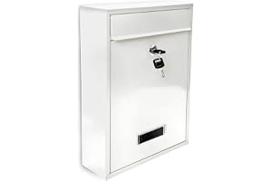 Designpostlåda i lackerad metall, brevlåda, postbox, stilren design, låsbar, kompakt, 26,5 x 35 x 8,5 cm