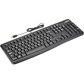 Logitech K120 Kabelgebundene Tastatur f&uuml;r Windows, USB-Anschluss, Leises Tippen, Robust, Spritzwassergesch&uuml;tzt, Einstellbare 