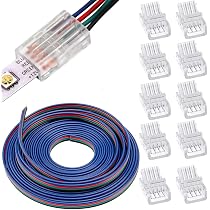 10 Stück COB LED Streifen Verbinder – 2-polig Für 10mm Streifen, Lötfrei, Transparent