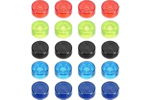 QUARKZMAN 20 Stück Gitarren Fußschalter Abdeckungen 10mm ID 24mm OD Kunststoff Effektpedal für E-Gitarre Footswitch Kappe Tasten Schwarz, Rot, Grün, Hellblau, Dunkelblau