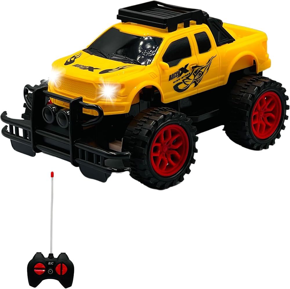 Giffy/Oyuncak Uzaktan Kumandalı Pilli Full Fonksiyon Işıklı Drift Atabilen OffRoad Yüksek Teker Araba Jeeep (Sarı Açık)