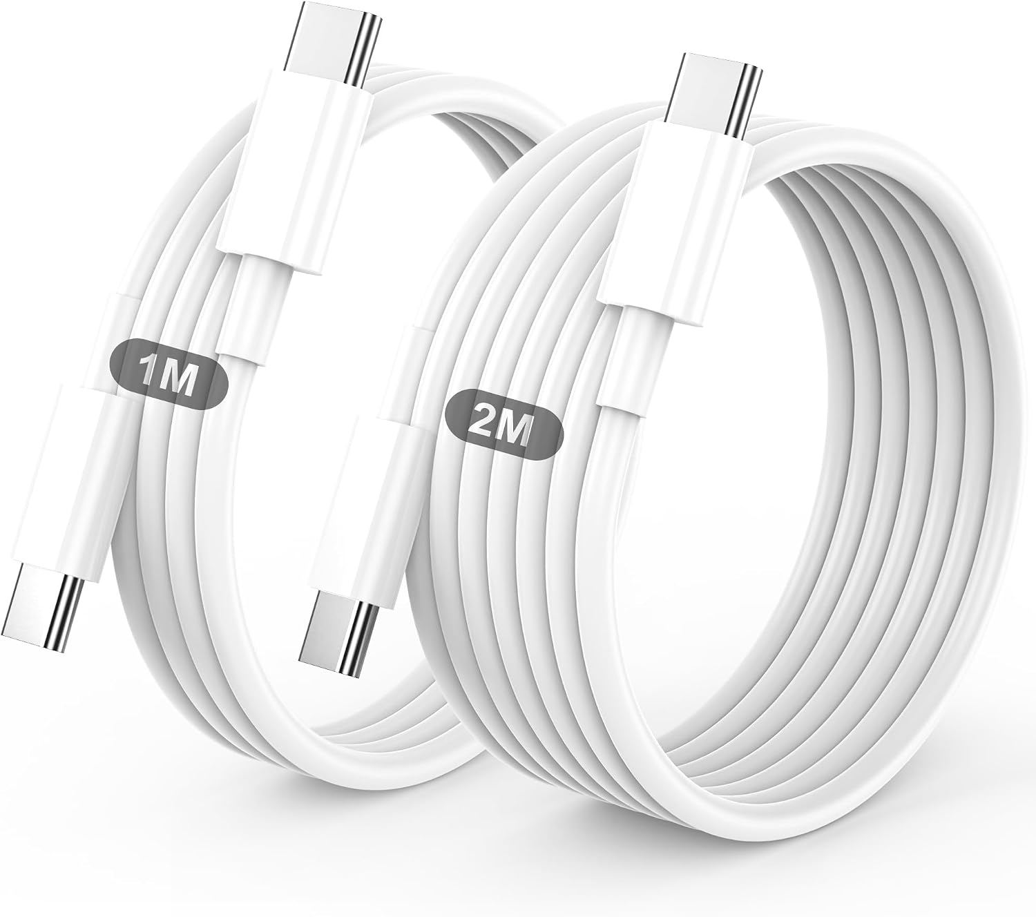 USB C Charger Cable, USB C to USB C 2Pack 1M+2M Lead, Type C Charger Fast Charging Wire for iPhone 17 16 15 Pro Max Pro Plus, for iPad Pro/Air/Mini, for MacBook Air/Pro, for Samsung Galaxy S26 (60w)
