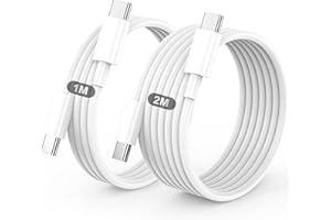 BSTOEM 60W PD 3.0 Cable USB C Carga Rápida, [2 Unidades-1M+2M] Cable USB C a USB C, Tipo C para iPhone 17/16/15/Pro/Plus/Pro Max, para Samsung Galaxy S24/S23/S22, para iPad Pro/Air/Mini etc