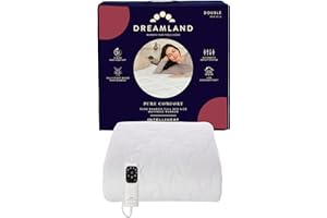 Dreamland – Double Bamboo Electric Blanket, Fast Heating Underblanket, 6 Heat Settings, Hypoallergenic, Auto Safety Shut Off, Detachable Control, 190x137cm, Heated Blanket for Double Bed