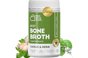 BEST BONE BROTH Bone Broth Premium Beef Bone Broth Concentrate Italian Herb Flavour - 100% Sourced from AU Grass-Fed, Pasture-Raised Cattle - Bone Broth Collagen
