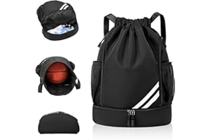 Adfuenom Turnbeutel für Jungen Damen Herren Kinder Sporttasche Sportrucksack Sportbeutel mit Kordelzug Schuhfach,Schwimmrucksack Basketball Tasche Rucksack Sport Fussballtasche Wasserdicht