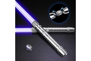 Fachmach 2 Pezzi Spada Laser Lightsaber 11 Colori RGB con Suono di Combattimento con Manico in Metallo per Festival Regalo di Compleanno Natale Cosplay Ricarica USB,per Ragazzi e Adulti -Argento