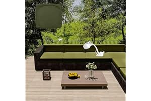 HLTQL Funda para Cojines Exterior Impermeable, Cubre Sofa Gatos Arañazos con Cremallera, Fundas De Sofa Antimanchas y Ajustables, para Interiores y Exteriores, Muebles De Ratán(#22,65x65x10cm)