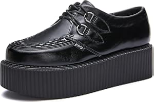 RoseG Creepers Chaussures richelieu plates en cuir Oxford pour femme