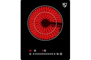 ‎K&H K&H Glaskeramikkochfeld [1 ZONE] - Kochplatte 1er Autark - Herdplatte 1 Kochfeld Doppelbrenner - NCS-2202 -Einzelkochplatte Einbaufähig & Freistehend nutzbar - 31CM - 2200 Watt - 9 Leistungsstufen