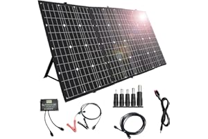 YINGGUANG 180W Plegable Solar Panel 180W Portátil Solar Panel con controlador para estación de energía portátil y batería de RV para acampar, teléfonos móviles, portátiles,12V/24V con salidas USB