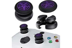 PlayRealm NO FALLING OFF Thumbstick Extender & Silicone Grip Cover 2 Sets for Xbox Series X/S & Xbox One S/X Controller(Devil Purple)