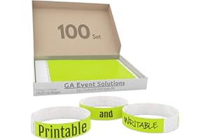 GLOBAL ARBITRAGE EVENT SOLUTIONS GA Event Solutions Braccialetti di controllo accesso in Tyvek, colore giallo fluo 100 Stück Gelb