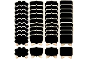 Woohome 40 Pz Mini Lavagna con Basi, Mini Memo Board Mini Lavagna Segni con Basi per La Decorazione Della Festa Nuziale Dell'etichetta Alimentare Memo