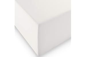 fleuresse Prześcieradło z gumką Comfort XL (96% bawełna, 4% elastan), z gumką dookoła, Ökotex Standard 100, do materacy o wysokości do 40 cm, 180 – 200 x 200 – 220 cm, wełniany biały