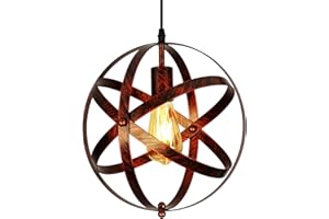 Comely Lámpara Colgante Vintage, Lámpara de Techo Diseño de Jaula, Retro Colgante de Techo de Metal, E27 Iluminación para Comedor, Barra, Café, Escalera (Diámetro 30cm)