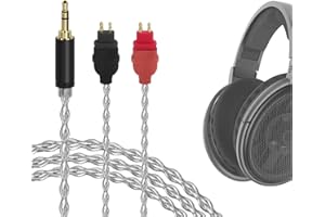 Geekria Apollo - Cavo audio di aggiornamento placcato argento, compatibile con Sennheiser HD660S HD600 HD650 HD580, cavo di ricambio per cuffie audio ad alta risoluzione, cuffie HiFi (spina 3,5 mm/1,2 m)