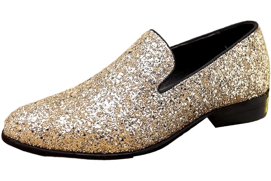 Generisch Mens Glitter Sequin Evening Shoes Elegant Sparkly Rhinestone Evening Shoes
