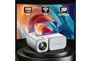 ‎JIMVEO Beamer-Jimveo WiFi Mini Beamer 9000L 1080p Full HD Beamer 250''Display Mini Projektor LCD Heimkino/Outdoor/Kompatibel mit TV Stick/X-Box/DVD/Laptop/Smartphone Kleiner Beamer