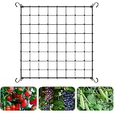 Red de Enrejado para Plantas, 120 x 120 cm Red De Tienda De Cultivo con Ganchos, Malla El&aacute;stica para Plantas Trepadoras, Plan