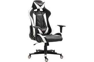 T-LOVENDO.ES Silla Gaming Racer X Ergonómica Racing Sillón Gamer Profesional Videojuegos,Ordenador, Oficina, Escritorio. Reposabrazos. Cojín Lumbar y Reposacabezas. Giratoria, Regulable en Altura y reclinable.
