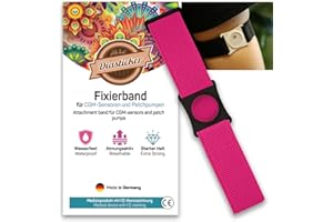 ‎DIASTICKER Diasticker® | Freestyle Libre 3 - Fixierband | Flexibel - Wasserfest - Starker Halt | Sensor-Schutz, Fixierung für Freestyle Libre Sensor | Halter: Schwarz (Medium: 25-35 cm, Pink)