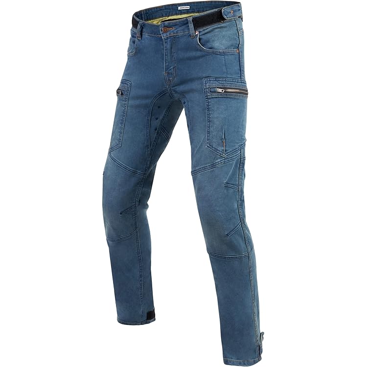 Rider Protec® Men's Motorcycle Jeans Aramid Protective Linning Motorcycle Trousers Denim Jeans Riding Breeches With Removable Armour Men's Biker Trousers, Black 1