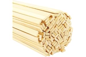 HOTKRUMP 110 Stück Bambus Holzleisten, Lange Rundhölzer Natürlicher Bambusstäbe Holzstab,Rundstäbe Holzstäbchen für DIY Arts Craft Basteln Dekoration(40 cm Länge x 0,9 cm Breite x 0,3 cm Dicke)