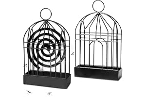 DREAMARK 2 Stück Rollenhalter zum Mücken. Halterung für Mückenspiralen aus Retro-Eisen. Spulenabwehrhalter zum Moskitonetzen. Innovativer Weihrauchbrenner. Aufhängender Spulenhalter (schwarz)