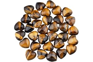 Nupuyai 10 Stück Herz Edelstein Heilstein Handschmeichler Steinherz Form Glücksbringer für Schmuckherstellung Dekoration ca. 1,5 cm