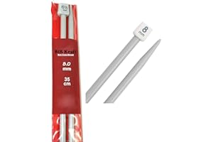 AA SHOPPERS 2 x Long Straight Plastic Knitting Needles (35cm) - Needle Diameter 5mm, 5.5mm, 6mm, 6.5mm, 7mm, 7.5mm, 8mm, 9mm and 10mm 2 x 2 .315 in