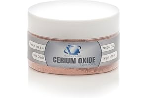 Glass Polish 90006 Poudre d'oxyde de cérium de haute qualité pour le polissage du verre - TREO 85% - 3,5 microns - 50 grammes