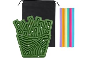 JurciCat Zestaw Do Aktywności Sensorycznych Torbą Podróżną 12 Przewodami Akcesoriów Tablica Sensoryczna Wykonana Silikonu Dwustronna Zabawka Dla Dzieci Od 3 Latdorosłych Gra Aktywna (zielony wojskowy)